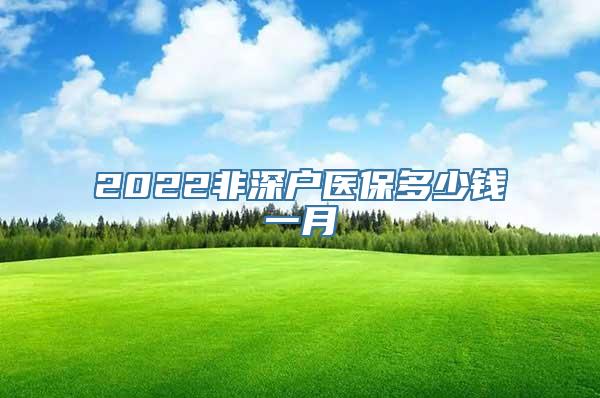 2022非深户医保多少钱一月