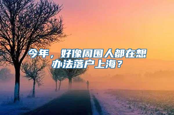 今年，好像周围人都在想办法落户上海？