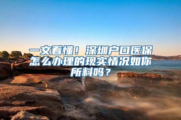 一文看懂！深圳户口医保怎么办理的现实情况如你所料吗？