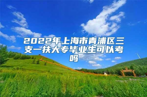 2022年上海市青浦区三支一扶大专毕业生可以考吗