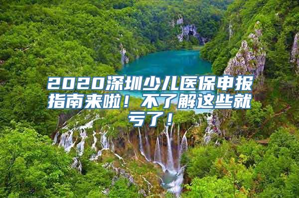 2020深圳少儿医保申报指南来啦！不了解这些就亏了！