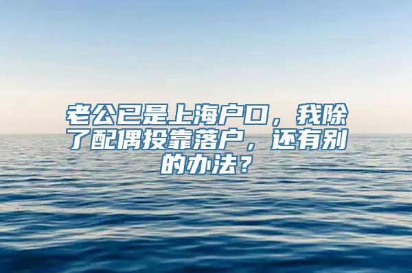 老公已是上海户口，我除了配偶投靠落户，还有别的办法？