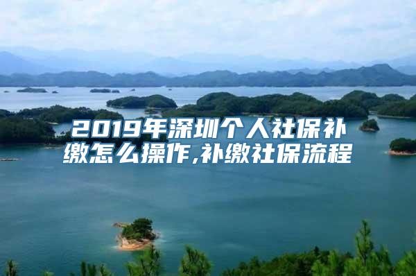 2019年深圳个人社保补缴怎么操作,补缴社保流程