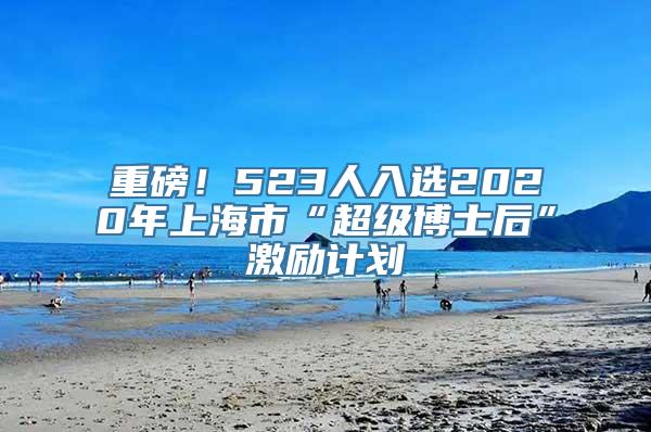 重磅！523人入选2020年上海市“超级博士后”激励计划