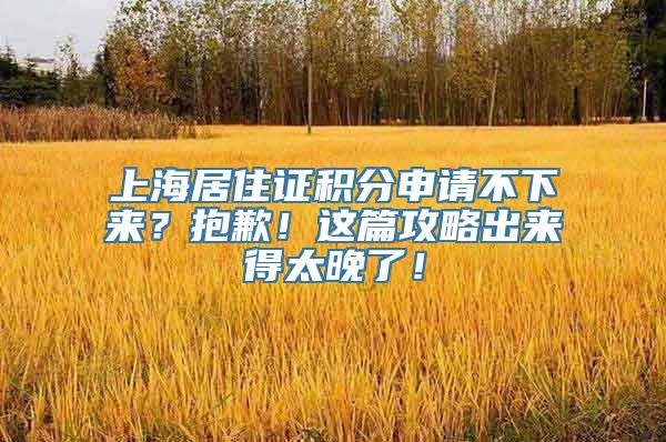 上海居住证积分申请不下来？抱歉！这篇攻略出来得太晚了！