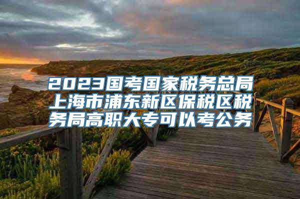 2023国考国家税务总局上海市浦东新区保税区税务局高职大专可以考公务