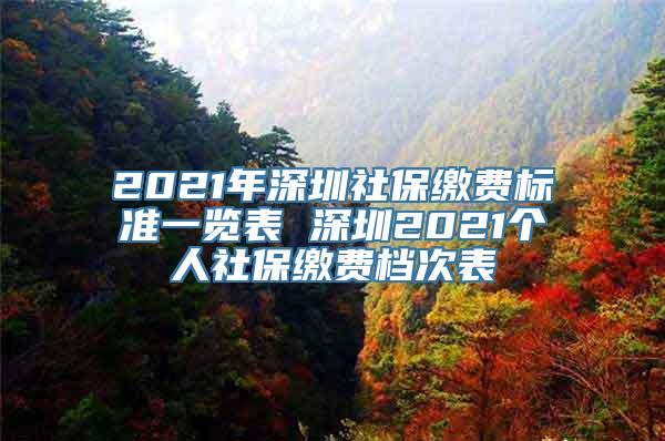 2021年深圳社保缴费标准一览表 深圳2021个人社保缴费档次表