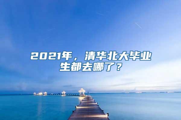 2021年，清华北大毕业生都去哪了？