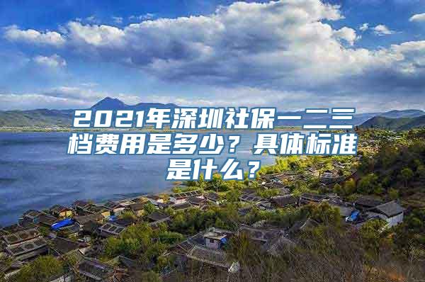 2021年深圳社保一二三档费用是多少？具体标准是什么？