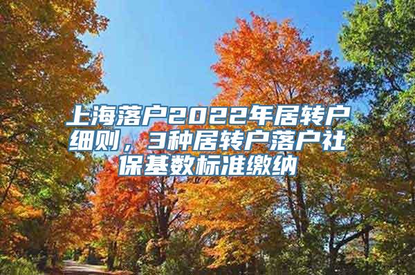 上海落户2022年居转户细则，3种居转户落户社保基数标准缴纳