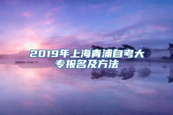 2019年上海青浦自考大专报名及方法