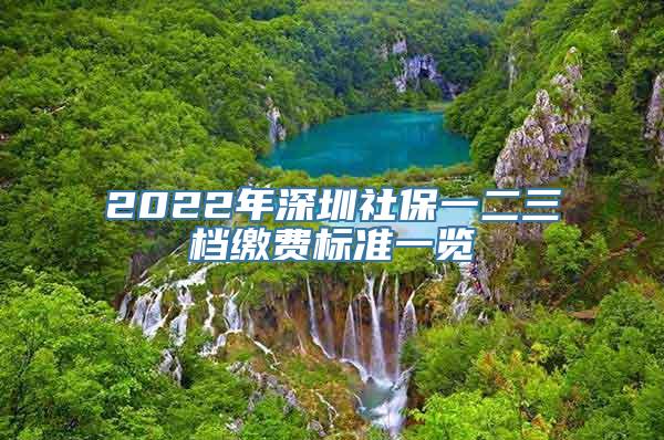 2022年深圳社保一二三档缴费标准一览