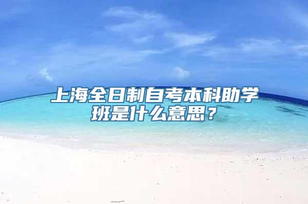 上海全日制自考本科助学班是什么意思？