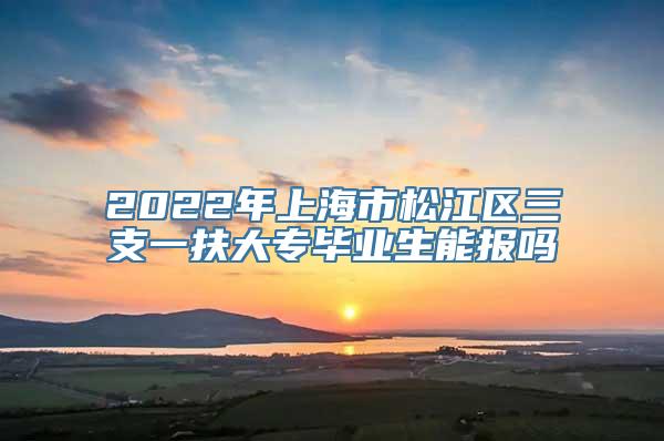 2022年上海市松江区三支一扶大专毕业生能报吗