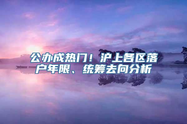 公办成热门！沪上各区落户年限、统筹去向分析