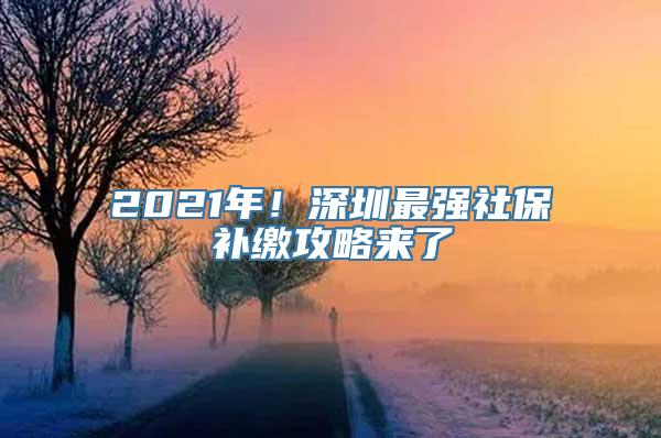 2021年！深圳最强社保补缴攻略来了