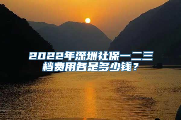 2022年深圳社保一二三档费用各是多少钱？