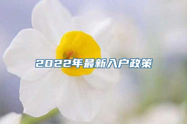 2022年最新入户政策