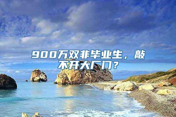 900万双非毕业生，敲不开大厂门？