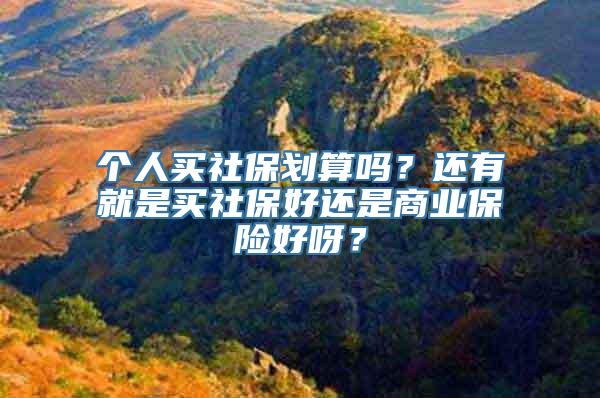 个人买社保划算吗？还有就是买社保好还是商业保险好呀？