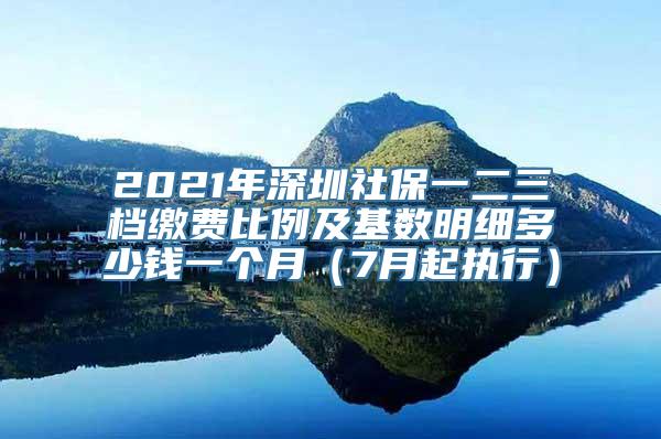 2021年深圳社保一二三档缴费比例及基数明细多少钱一个月（7月起执行）