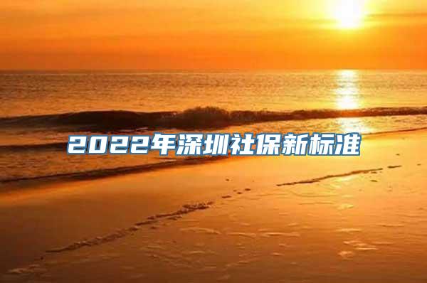 2022年深圳社保新标准