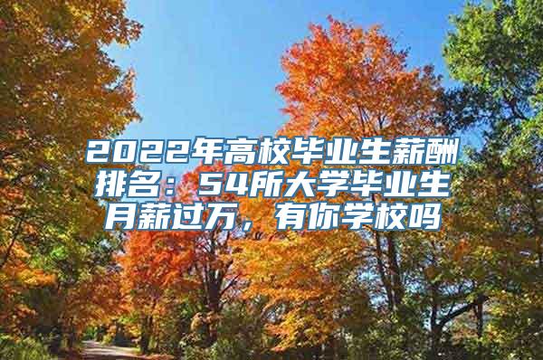 2022年高校毕业生薪酬排名：54所大学毕业生月薪过万，有你学校吗