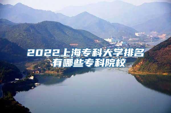 2022上海专科大学排名 有哪些专科院校