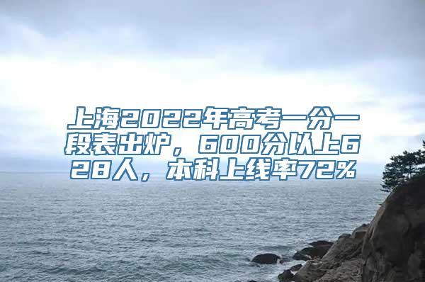 上海2022年高考一分一段表出炉，600分以上628人，本科上线率72%