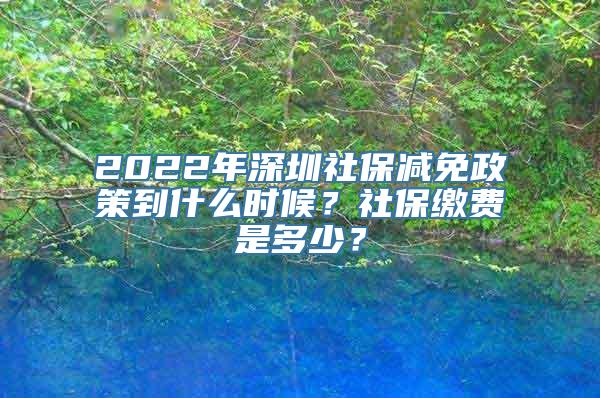 2022年深圳社保减免政策到什么时候？社保缴费是多少？