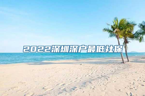 2022深圳深户最低社保