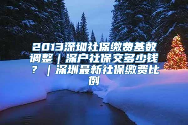 2013深圳社保缴费基数调整｜深户社保交多少钱？｜深圳最新社保缴费比例