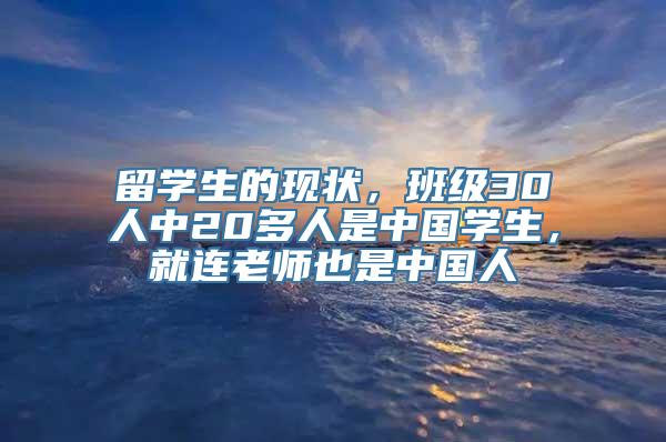 留学生的现状，班级30人中20多人是中国学生，就连老师也是中国人