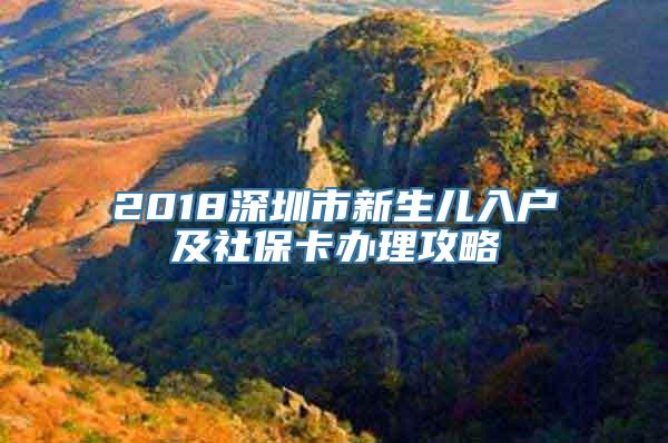 2018深圳市新生儿入户及社保卡办理攻略