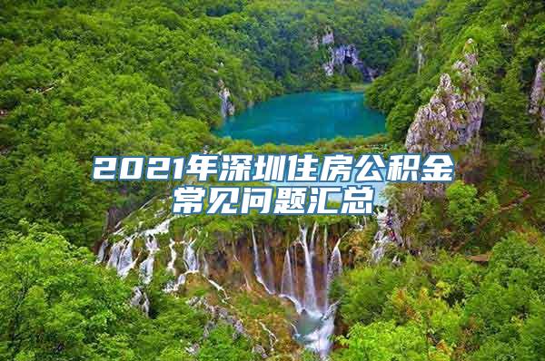 2021年深圳住房公积金常见问题汇总