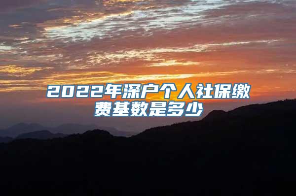 2022年深户个人社保缴费基数是多少