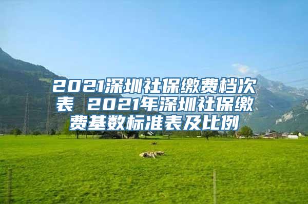 2021深圳社保缴费档次表 2021年深圳社保缴费基数标准表及比例