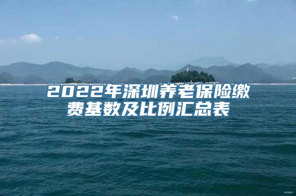 2022年深圳养老保险缴费基数及比例汇总表