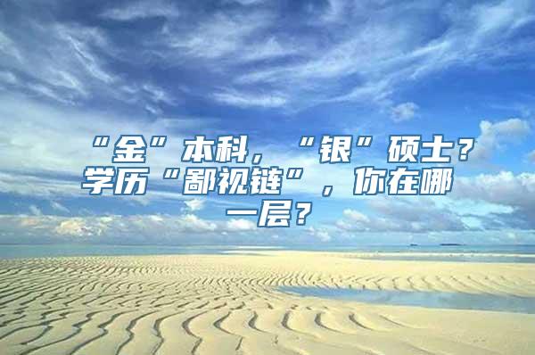 “金”本科，“银”硕士？学历“鄙视链”，你在哪一层？