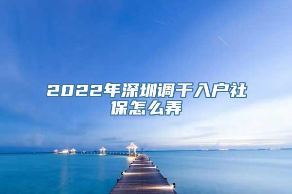 2022年深圳调干入户社保怎么弄