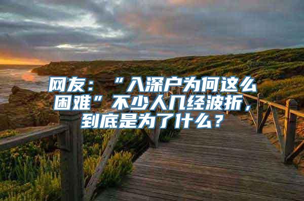 网友：“入深户为何这么困难”不少人几经波折，到底是为了什么？