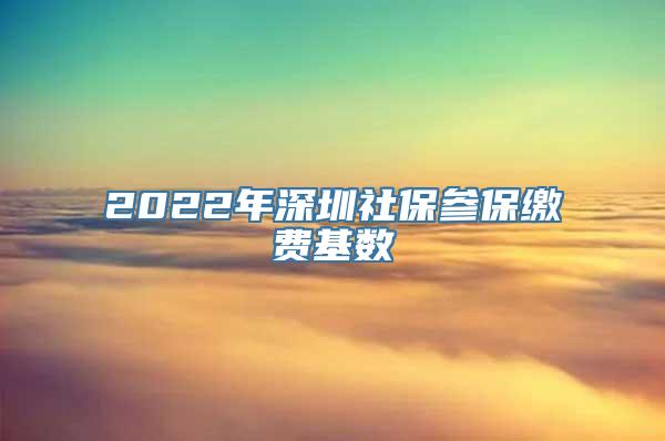 2022年深圳社保参保缴费基数