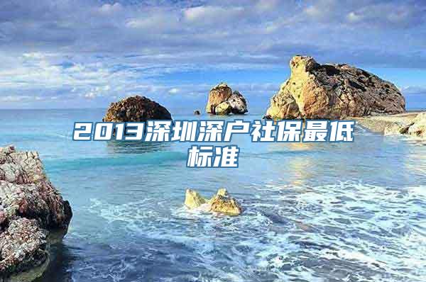 2013深圳深户社保最低标准