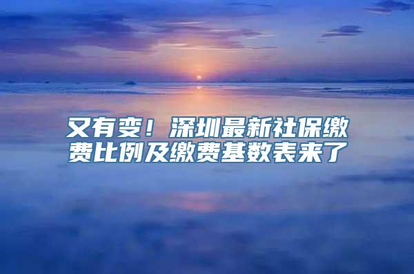 又有变！深圳最新社保缴费比例及缴费基数表来了