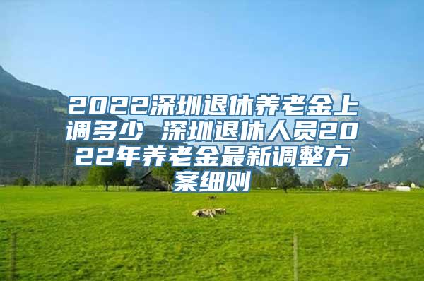 2022深圳退休养老金上调多少 深圳退休人员2022年养老金最新调整方案细则