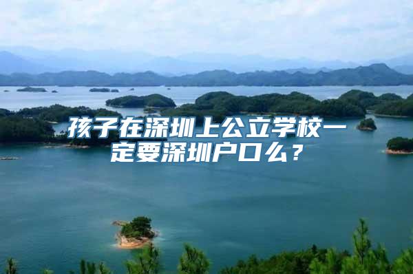 孩子在深圳上公立学校一定要深圳户口么？