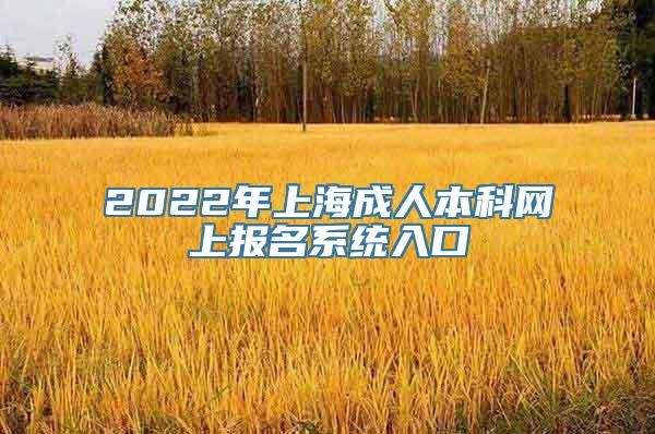 2022年上海成人本科网上报名系统入口