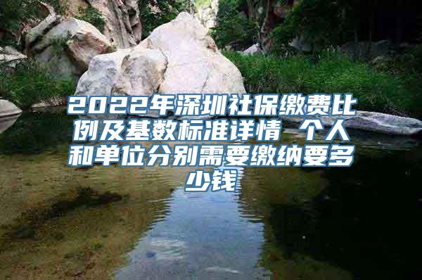 2022年深圳社保缴费比例及基数标准详情 个人和单位分别需要缴纳要多少钱