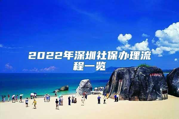 2022年深圳社保办理流程一览