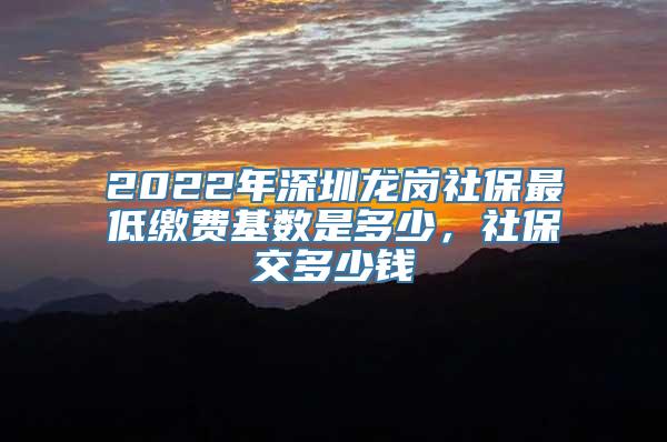 2022年深圳龙岗社保最低缴费基数是多少，社保交多少钱